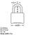 Resettable Combination Padlock, 2" Wide, Brass 5 thumbnail