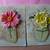 Pair of Rolled Clay Wall Plaques With Hand Applied Floral Bouquets 1 thumbnail