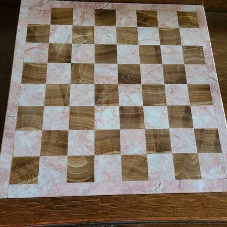 Chess or Checkers Board - 14"X14" Marble slab 1