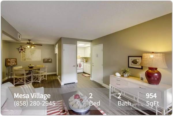 $2,660 / 2br - 954ft2 - Dog and Cat-Friendly 954 SqFt 2 Bed / 2 Bath! Pets Welcome Here! (San Diego - Mira Mesa)63865930879107121