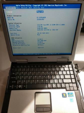Toughbook CF-31 Panasonic Intel Core i5 2.4ghz 8gb Ram 500gb HHD Win 7 1