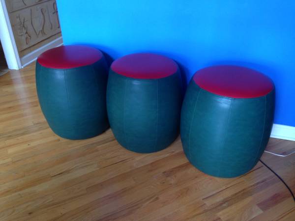 Custom-made "Olive" barstools - (4) 1