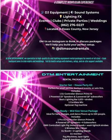 DJ SOUND SYSTEM  & LIGHTING RENTALS 1