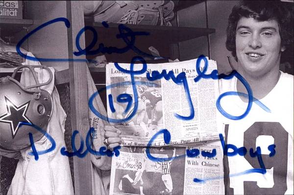 AUTO Clint Longley Dallas Cowboys NFL Thanksgiving Game Hero 1