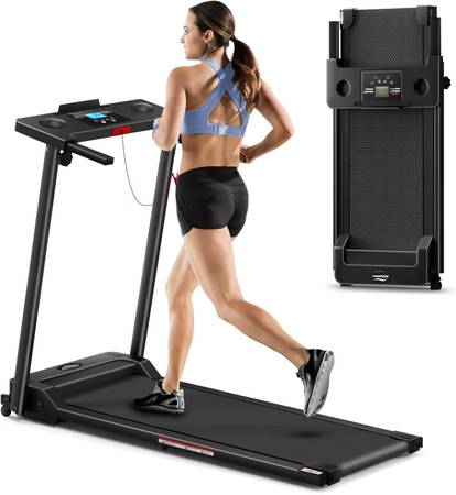 Tomile 300 lbs Portable Folding Treadmill, 3.0 HP Foldable Treadmill 1
