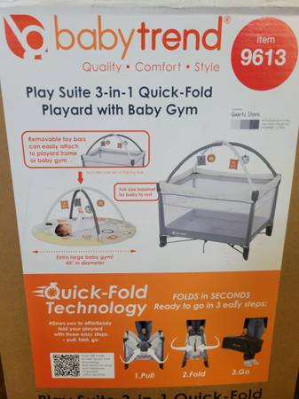 juego de cuna 3 en 1 con cuna plegable rápida y gimnasio para bebé - $80 (Vancouver)63470108104321123