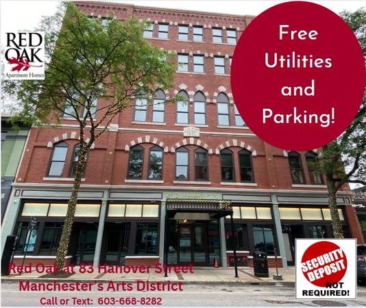 $1,949 / 1br - 867ft2 - GARAGE PARKING SPECIAL! 1 Bedroom -All Utilities Included (83 Hanover St. Manchester)63931519848578120