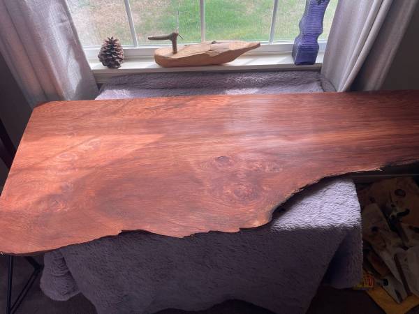 Sanded old growth redwood slab
