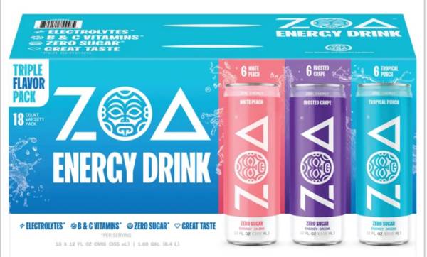 ZOA Energy Drinks, Variety Pack, 12 fl oz. 1