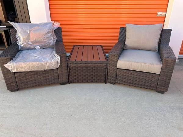 New 3pc outdoor patio furniture deep seating set 1