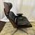 Vintage Eames Style Chair & Ottoman - Newly Genuine Black Leather 11 thumbnail