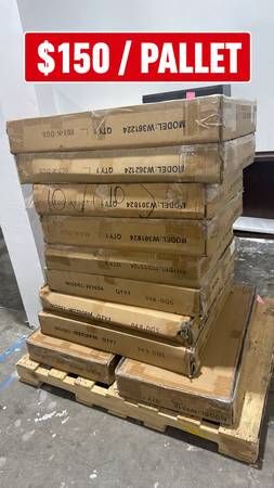Assorted Unassembled Kitchen Cabinets - Full Pallet - $150 1