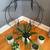 Vintage MCM Atomic Round Black Metal Plant Stand, 5 Plants White Pots 3 thumbnail