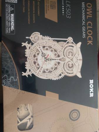 New in box - Owl 3D puzzle mechanical clock 1