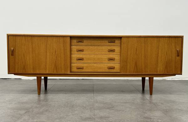 Danish Teak Credenza Buffet Cabinet Sideboard by Clausen & Son 1