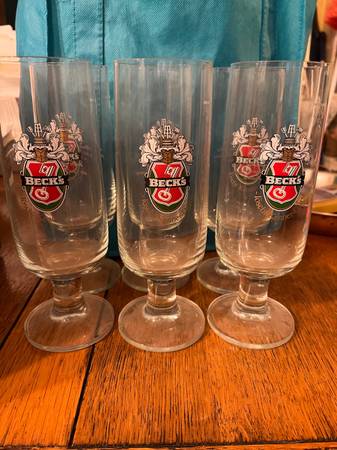 Beer glasses (6) from Berlin.”BECK’S BEER“. Old. 1