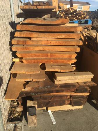 10'+ Long Redwood Live Edge Slabs Slab Reclaimed Wood