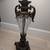 Tall 31" Antique Table Lamp with Ribbed Crackle Glass 2 thumbnail