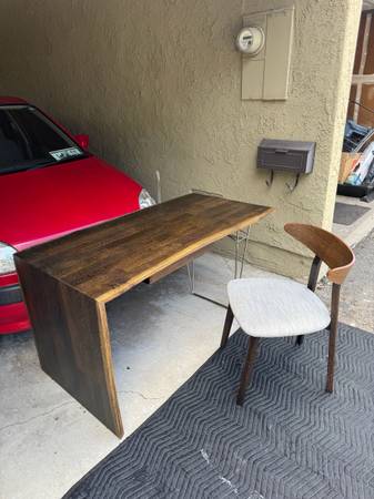 Square Roots Flo Desk + Matching Boma Chair | Seared Oak 1