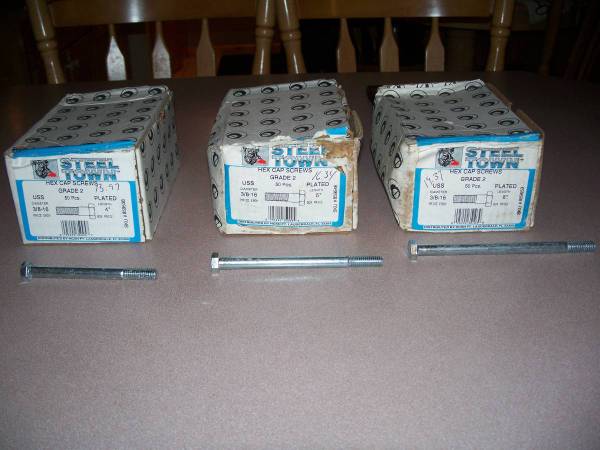 Steeltown Hex Head Bolts: 3/8" Diameter, 6" Long 1