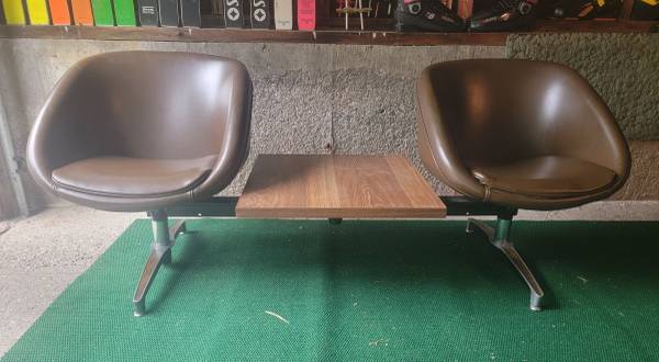 Signed Chromecraft Mid Century Modern Bench 1