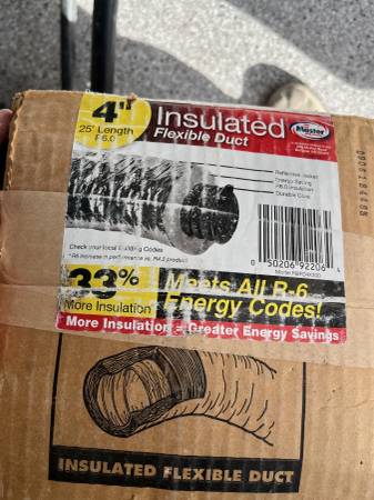 4" insulated flex duct - 25' 1