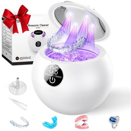 Ultrasonic Retainer Cleaner Machine, 45kHz UV Lamp 360° Cleaning NEW 1