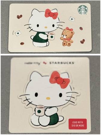 Hello Kitty x Starbucks collab collectible gift cards 1