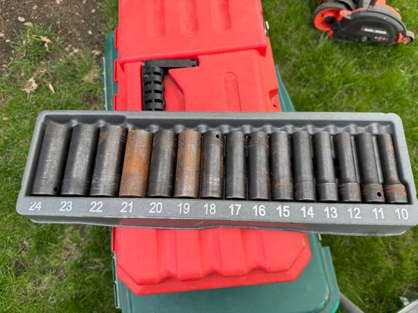 Reduced - Snap On 1/2" drive 10-24mm 6 point DEEP Impact Socket Set 1