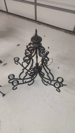 Large Wrought Iron Scroll Chandelier — 6-Light, Oil-Rubbed Bronze 1