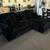 Black corduroy sleeper sofa with reversible storage chaise and drop down 4 thumbnail