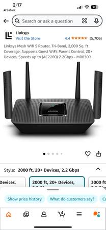 NEW Linksys Max-Stream Tri-Band Mesh Wifi 5 Router 1