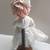 Rare Bunny Doll Hand Crafted Painted Face w Natural Eyelashes & Stand 8 thumbnail