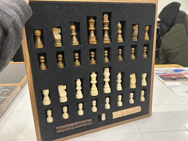 Collectable Greek Ltd Edition Chess Set W/Real Wooden Weighted Players 1