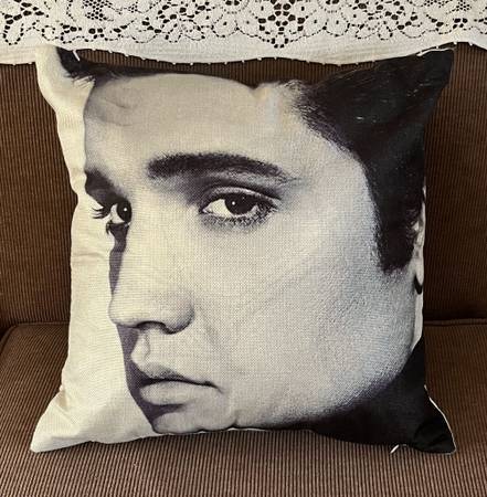 Vintage Elvis Zippered Throw Pillow 1