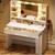 COMHOMA Vanity Desk with Lighted Mirror and Power Outlet, RGB LED Lights Makeup  8 thumbnail