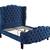 Gorgeous Brand New Queen Wingback Platform Bed in Tuffed Navy Blue -Victorian St 14 thumbnail