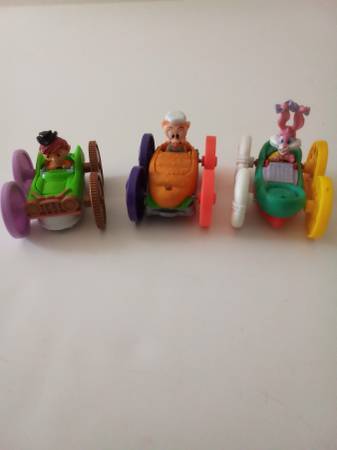 3 Vintage 1990 Warner Bros. Tiny Toon Flip Cars McDonald's 1