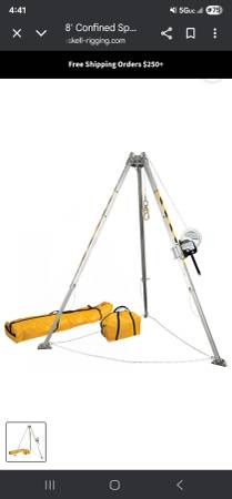 Confined Space Tripod System with  Galvanized Steel Personnel Winch 1