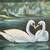 Oil Painting of Swans on Lake by Listed SoCal Artist Kathi Colman 3 thumbnail