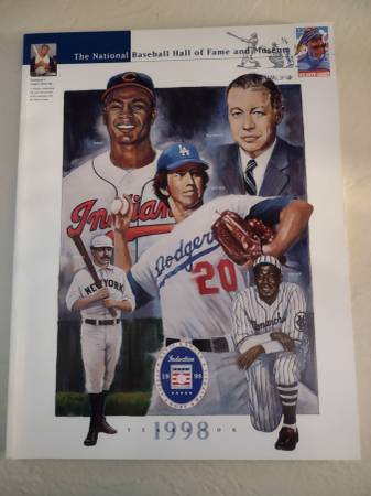 1998 Baseball HOF Yearbook with Induction Day Station Postmark / Mint 1