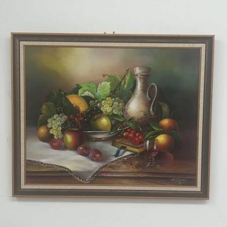 Beautifully Framed Original Sally Spagnolo Still Life Oil Painting 1