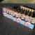 PEPSI COLA CASE OF VINTAGE PINT GLASS BOTTLES & CARTONS WOODEN CARRIER 3 thumbnail