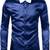 New!! Men's S Satin Button Down Blue Dress Shirt 1 thumbnail