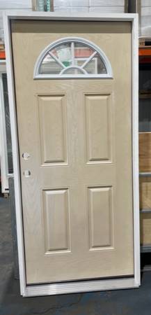 New 36" Fan Lite RH Inswing Fiberglass Exterior Entry Door 1