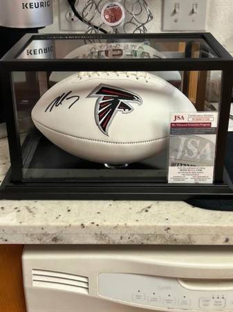 Michael Vick Signed Falcons Logo Football 1