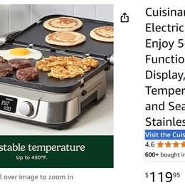 Cuisinart GR-5BP1 Electric Griddler FIVE, 1