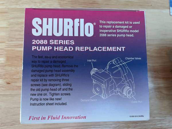 SHURFlo 2088 Series Pump Head Replacement Brand New 1