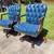 GORGEOUS Leather Tufted Rolling office Chairs-Royal Blue $485 each 14 thumbnail