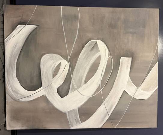 ‘White Swirl’ Painting Accent Canvas Art (Original) 1